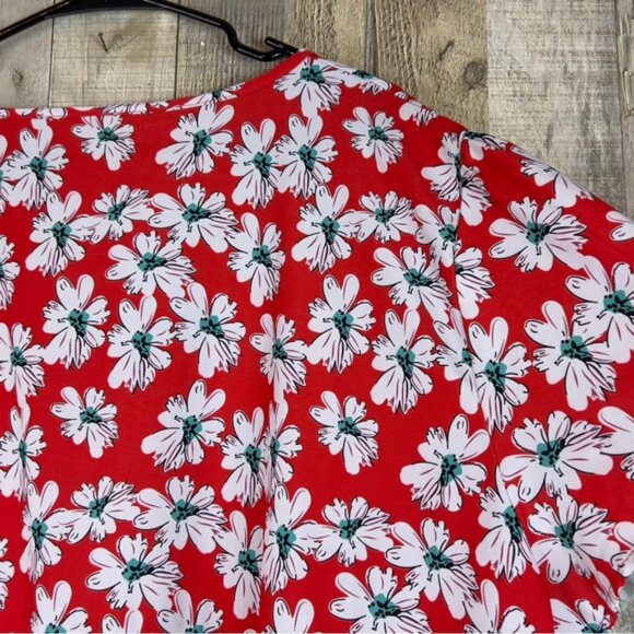 6XL Unbranded V-Neck Peplum Floral Print Dress Short Cap Sleeves Pullove… - Picture 10 of 13